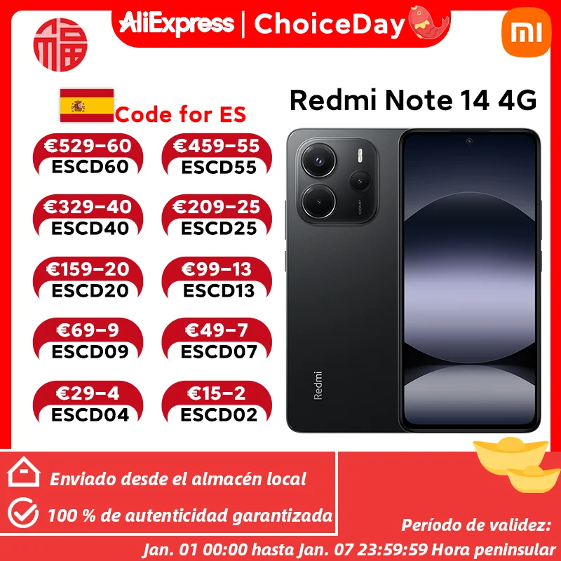 ?Marque +? Version mondiale Xiaomi Redmi Note 14 MediaTek Helio G99-Ultra 108MP AI 5500mAh 6,67
