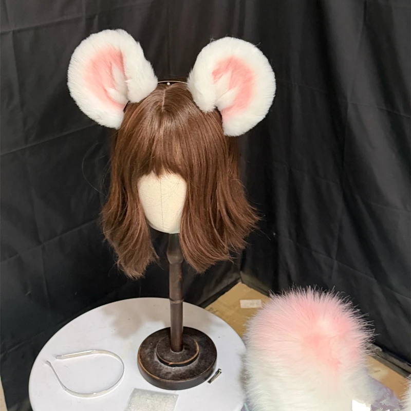 Original Handmade Halloween Christmas Animal Cosplay Prop Mouse Hairhoop Beast Ear Mouse Hamster Headwear Anime Cosplay Costume