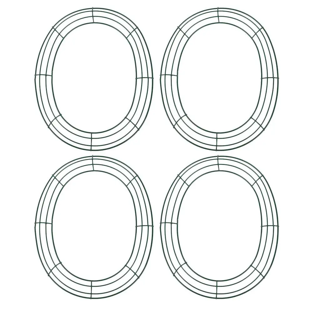 

4 Pcs Easter Wreath Hoop Wire Decorations DIY Craft Artificial Metal Artifical Green
