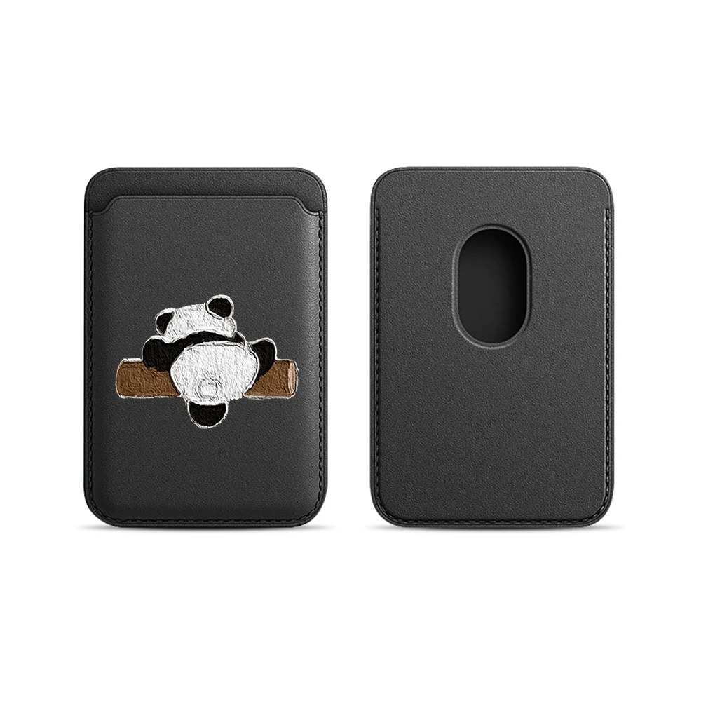 Niedliche Panda-Leder-Kartenhülle für Magnetische Hüllen, Geeignet für alle iPhones, für Magsafe-Kartenhalter, Handy-Rückentasche – Detail 9