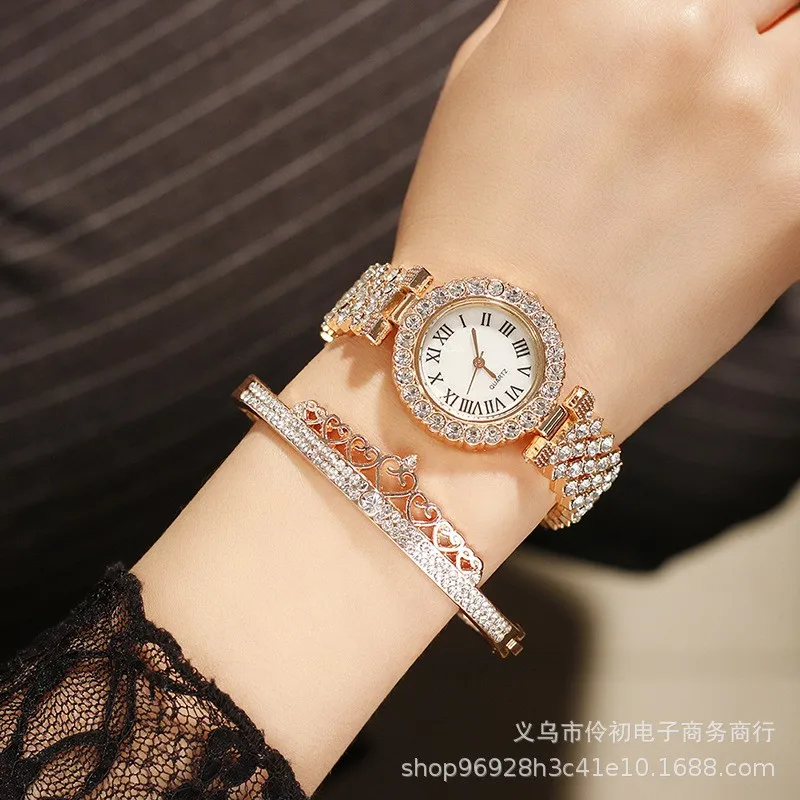 WOKAI Hohe qualität luxus Rose Gold Damen Business Stahl band quarzuhr Frauen sport voller diamant wasserdichte uhr retro