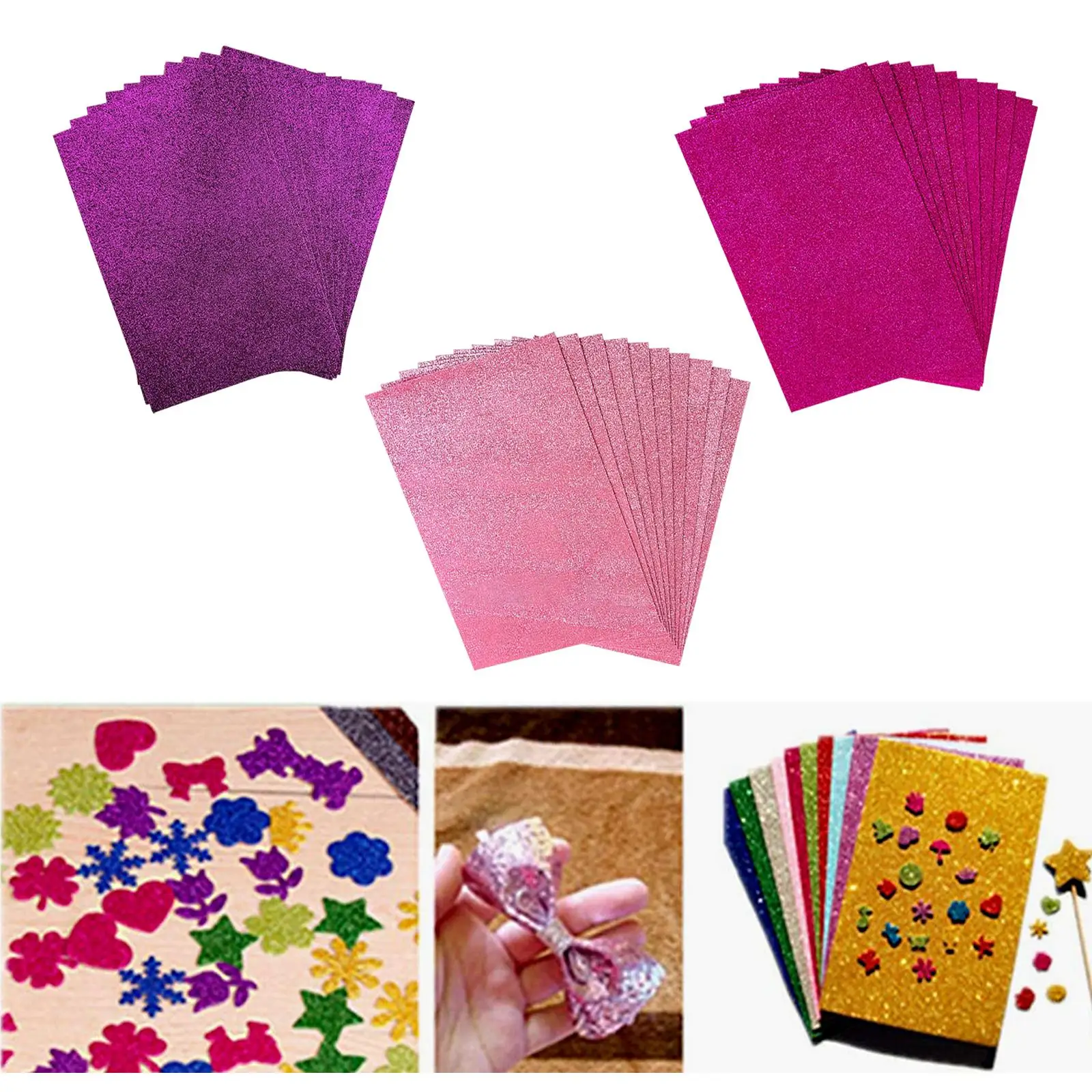 Foam Sponge Papers Glitter 10 Pack Handicraft Sheets for Early Learning Education