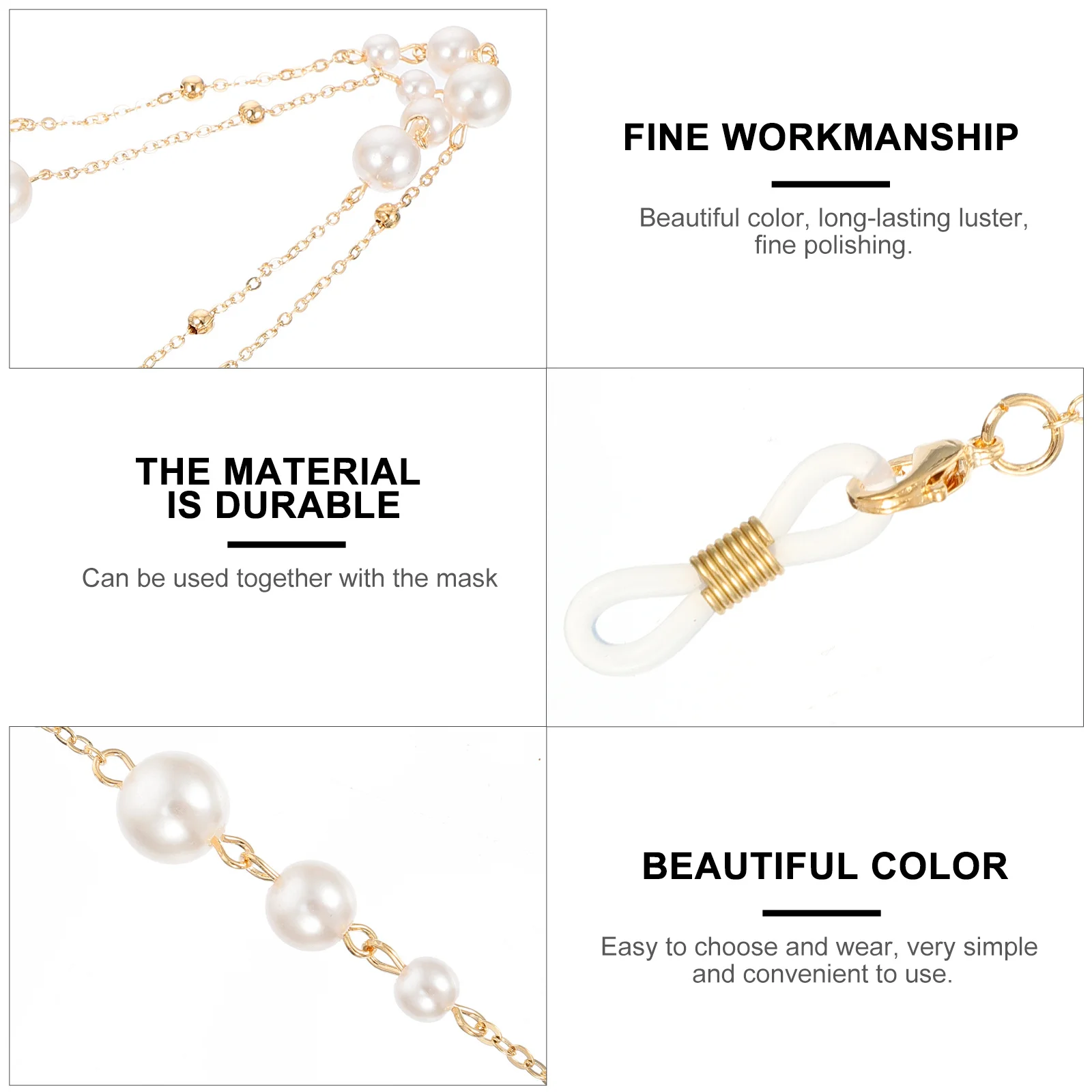 1 قطعة سلسلة مشهد الفتيات النحاس حزام النظارات خفيفة الوزن سلسلة النظارات نظارات نسائية الإكسسوار #4