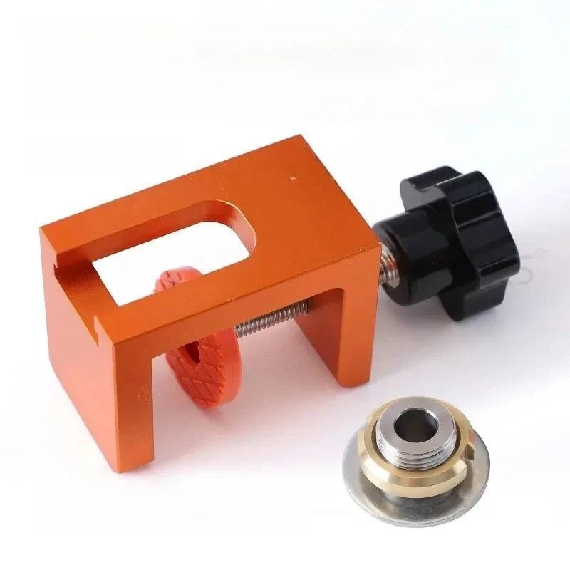 

Hidden rebound device, positioning punch, detachable auxiliary tool, cabinet door installation fixture, cabinet door clamp