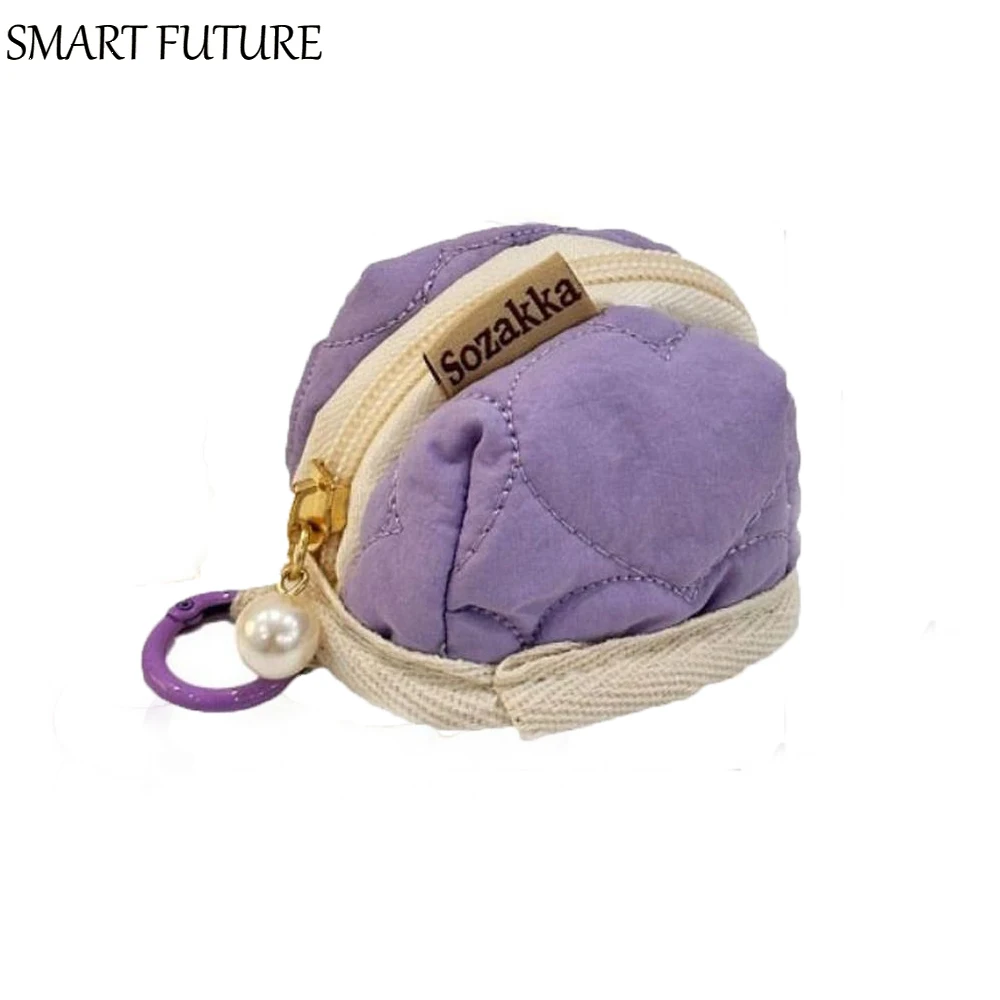 

Zipper Earphone Cotton Carrying Bag Pearl Cotton Earphone Soft Protection Package Square Candy Color