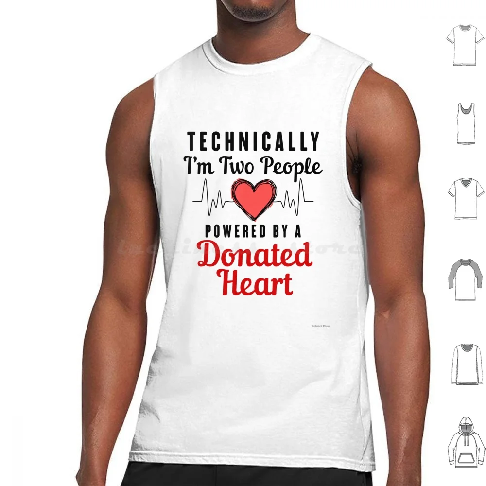 Powered By A Donated Heart Transplant Recipient Tank Tops Vest Sleeveless Powered By A Donated Heart Transplant Recipient