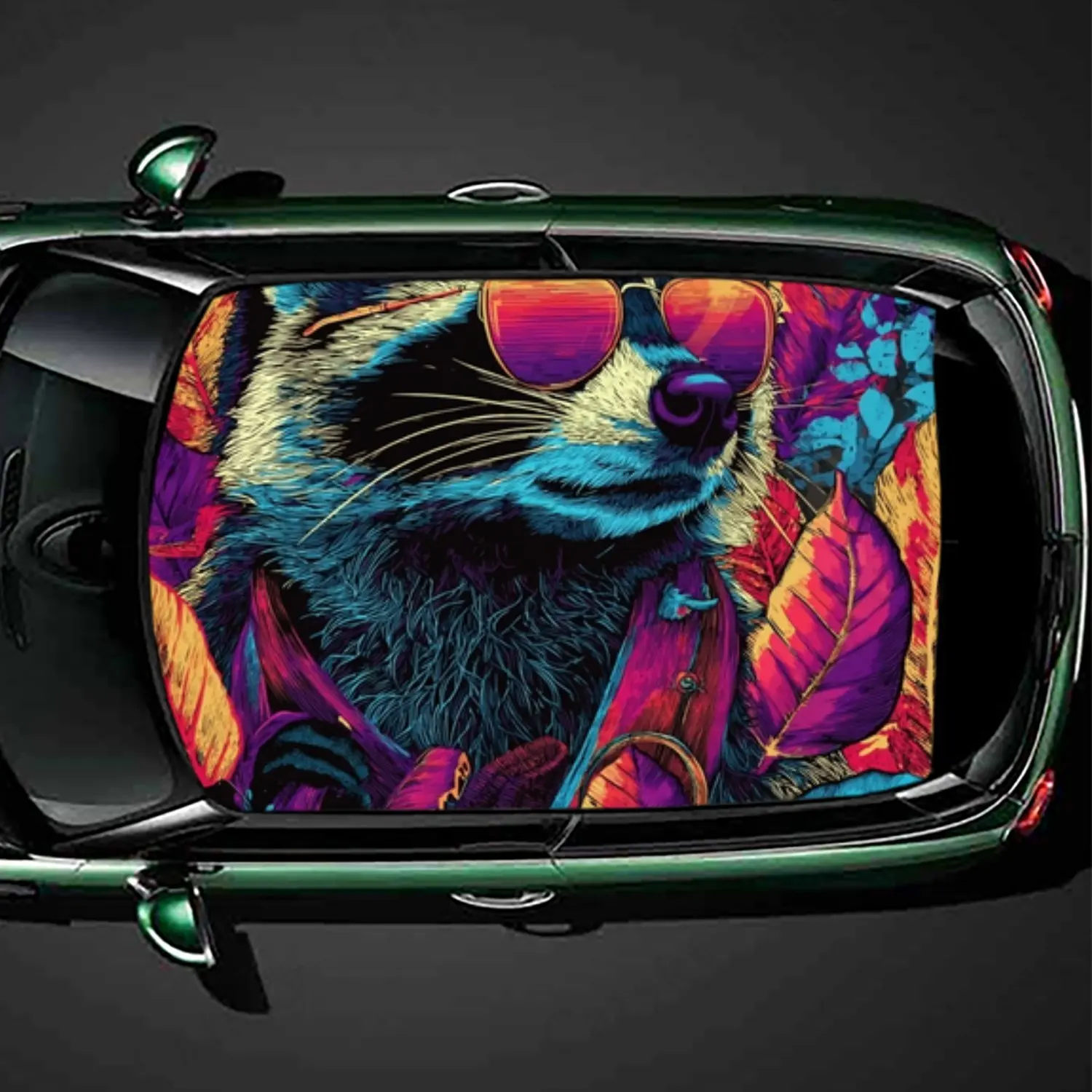 

raccoon PVC material self-adhesive waterproof car roof sticker, paste firm and anti-ultraviolet, waterproof and scratch-resistan