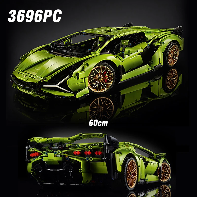 Bloques de Construcción Técnicos de 3696 Piezas, Modelo de Coche Lambo, Compatible con 42115 SIAN Roadster, Ladrillos, Juguetes para Niños, Regalos