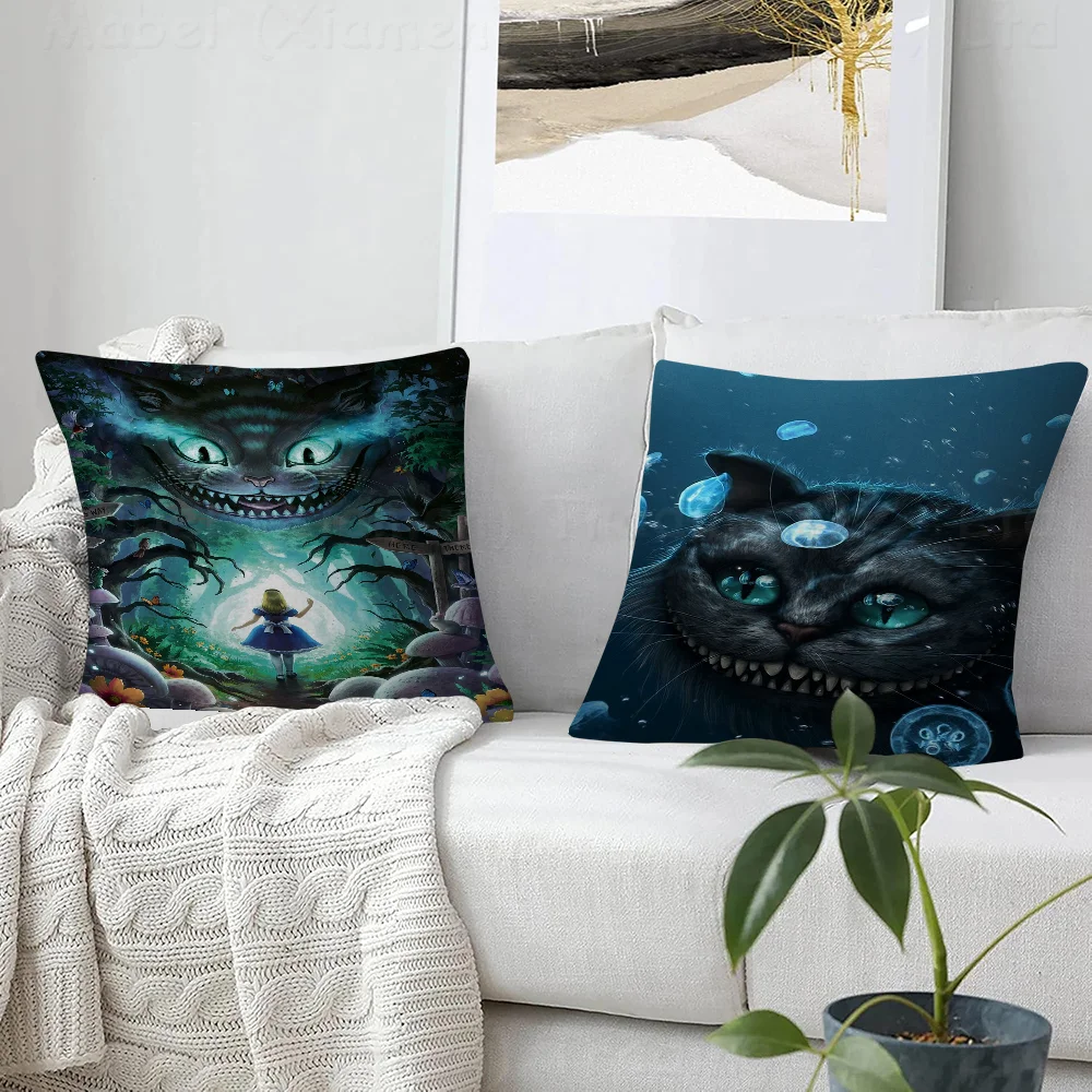 Cheshire Cat Alice In WonderlandPillow Gift Home Office Decoration Pillow Bedroom Sofa Car Cushion CoverPillow Case