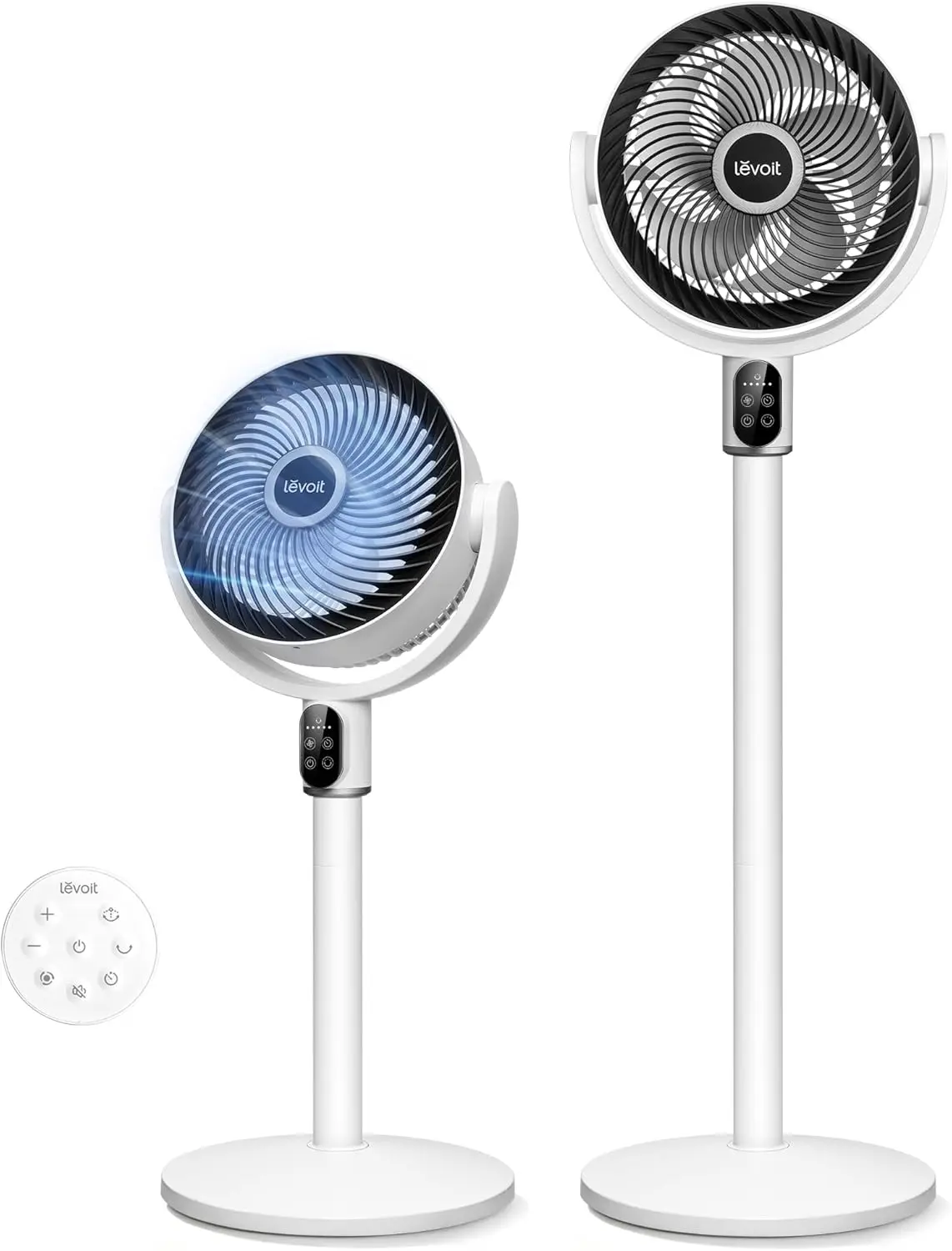 

Ultra-Quiet Pedestal Fan, 20dB Sleep Mode, 1024 CFM, DC Motor, 5 Speeds, 12H Timer, Remote, 90° Oscillation