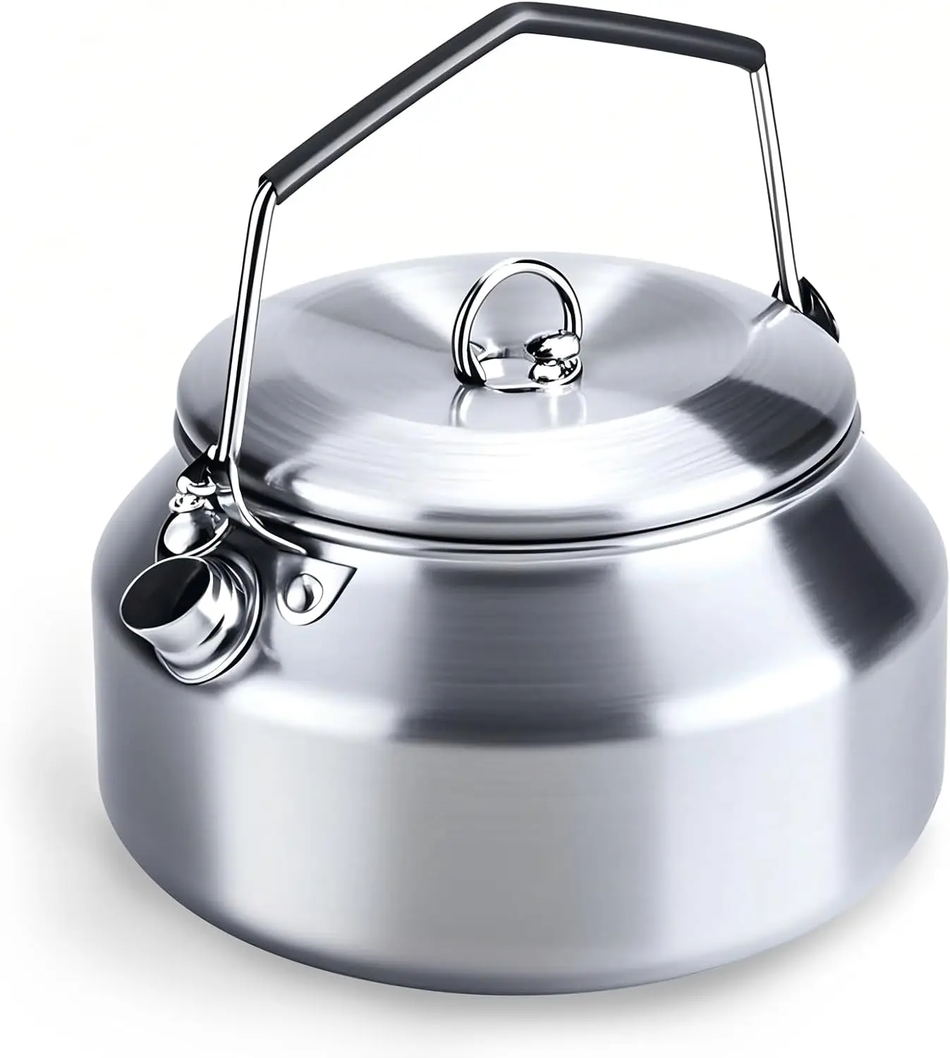

1L Stainless Steel Camping Kettle, Fast Heating Portable Teapot for Outdoor Hiking Travel Picnic