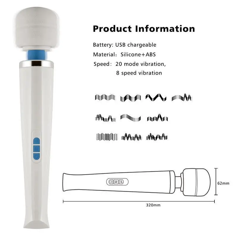 2-IN-1 Hitachi Magic Wand Massager HV-270 With Leather Strap on Bdsm Bondage AV Vibrator