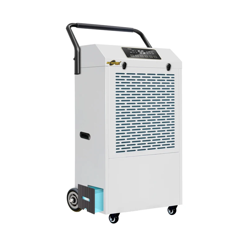 Professional Metal Sheet 60L Commercial Dehumidifier 110v System Big Wheels Dehumidifier