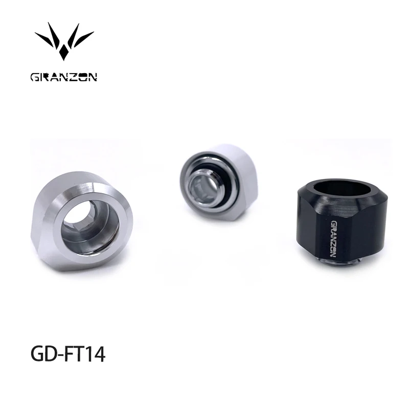 

Granzon G1/4'' OD14mm Hard Tube Fitting for PC Water Cooling Acrylic PETG Pipe / Black Silver White Anti-off Connector / GD-FT14