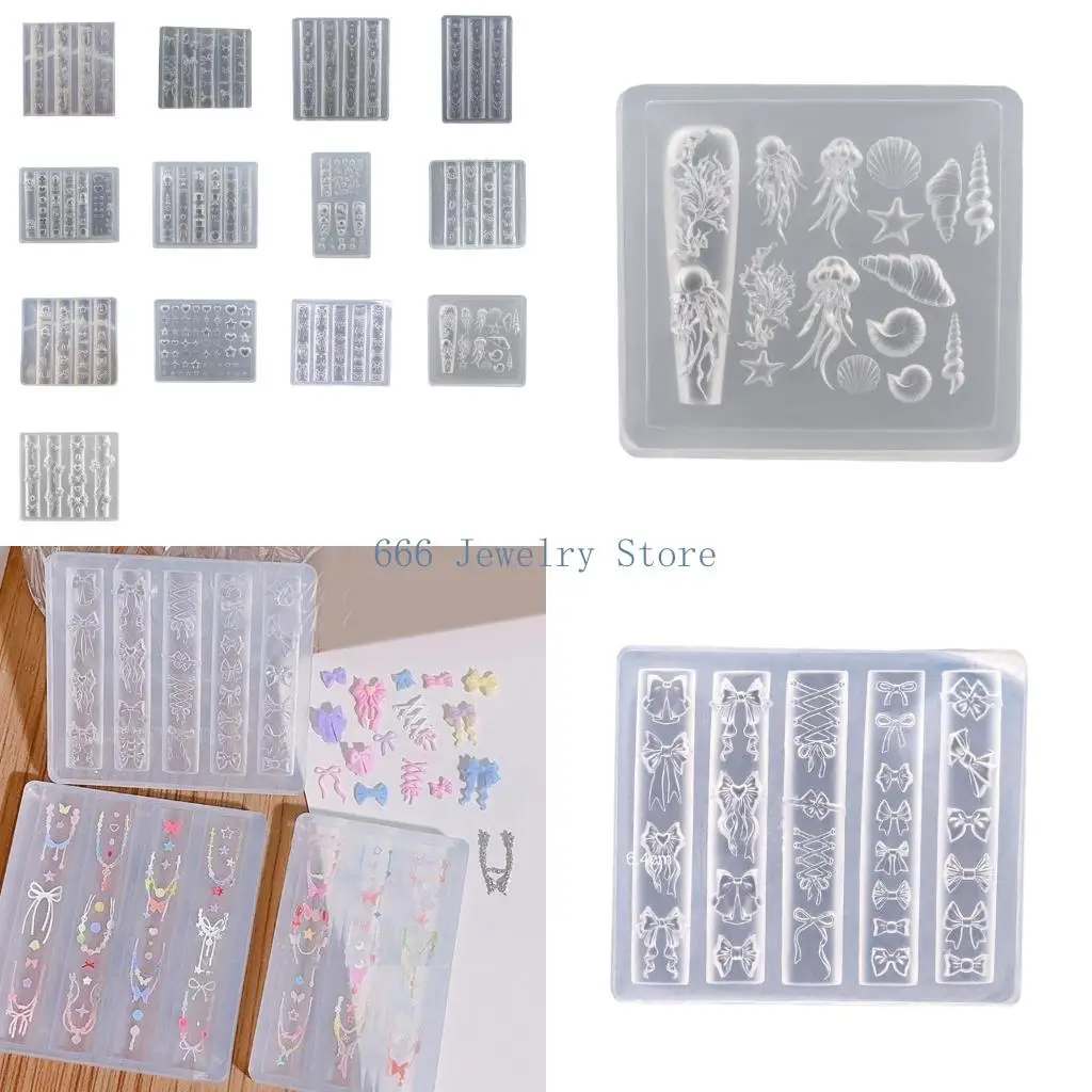 

F2TD Многофункциональная форма для ногтей, форма для укладки ногтей с бантом, тематические формы для аксессуаров для ногтей, для