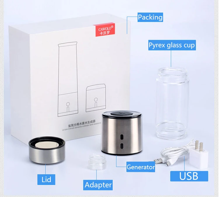 Cawolo Hot Sale  Water Generator Machine Portable 500-2800 PPB Mini  Water Maker  Electric Generator view 5