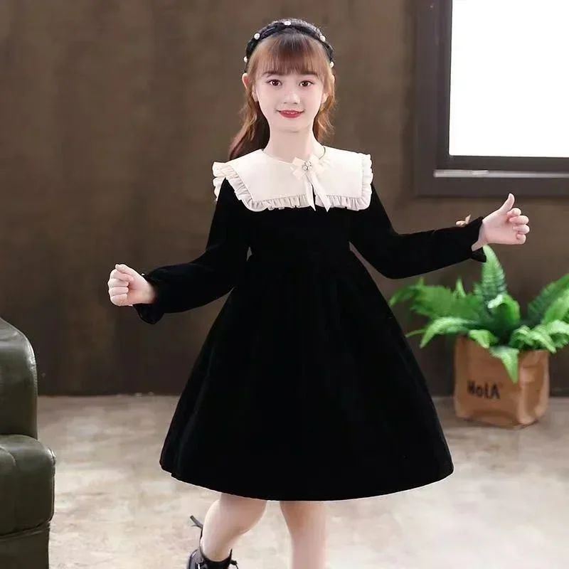 Girl Dress Kids Baby Party Evening Gown 2025 Fashion Spring Autumn Cotton Flower Girl Dress Vestido Robe Fille Children Clothing