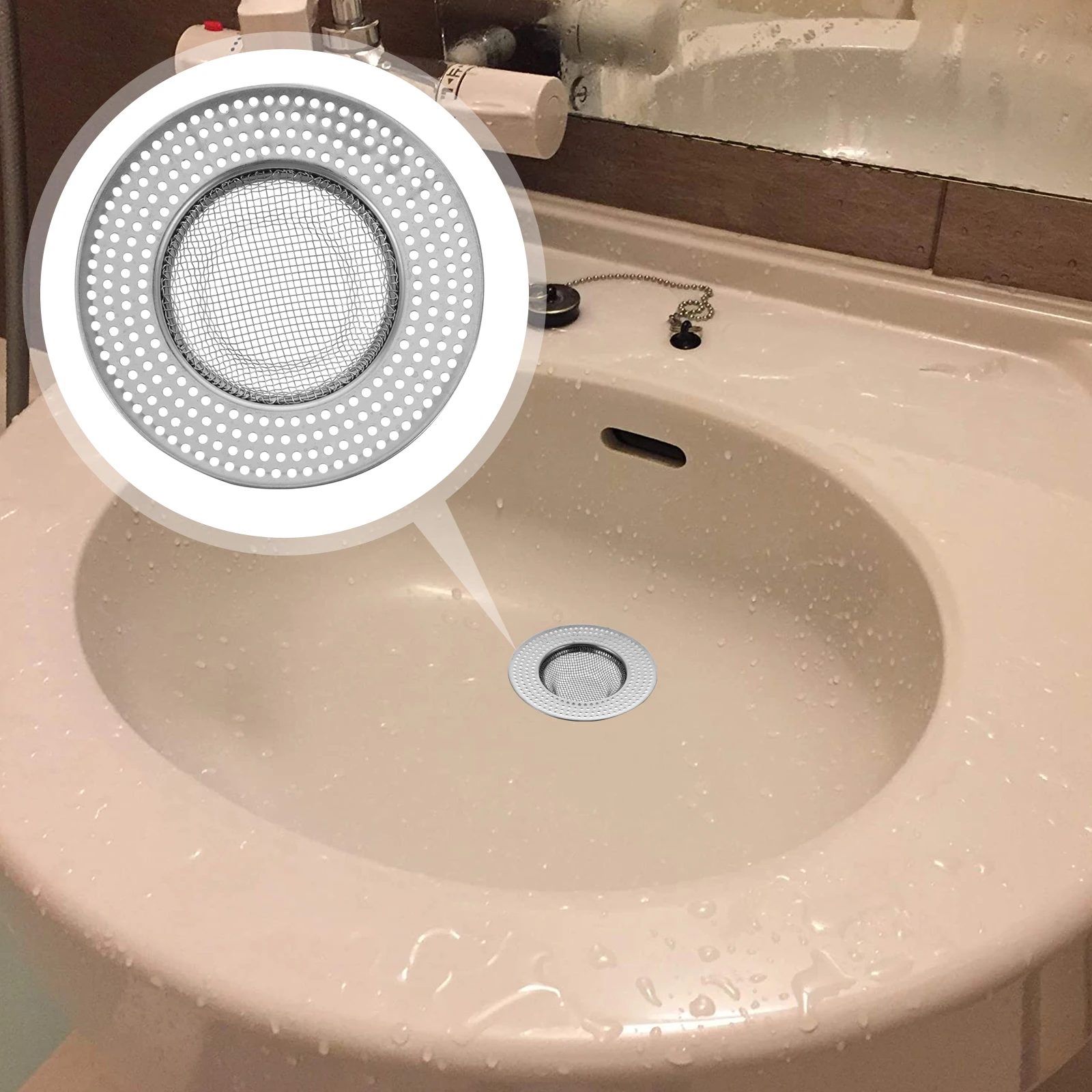 

Stainless Steel Drain Filter Net Durable Bathroom Floor Drain Cover Hair Stopper Shower Strainer Rustproof Easy Cleaning