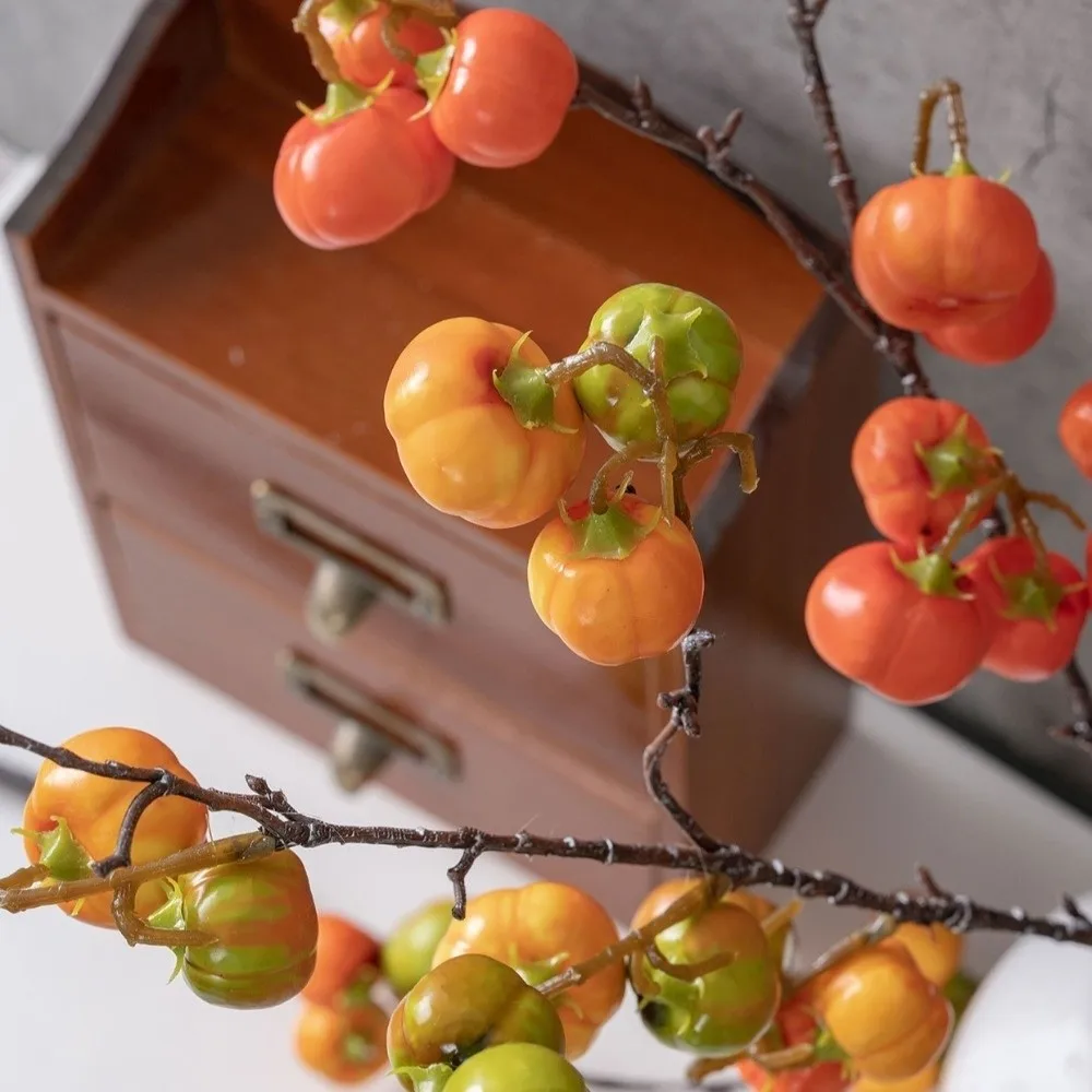 Realistic Artificial Pumpkin Branches Handmade Elegant Simulation Pumpkin Foam Flower Arrangement Fake Plants Home Decor - view 4