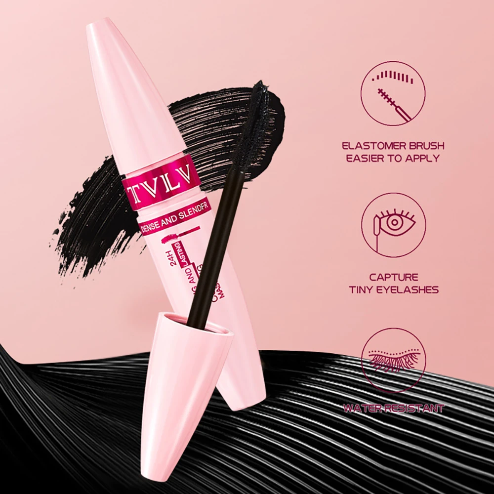 Mascara per ciglia volume 3D Mascara per ciglia allungate Trucco impermeabile a lunga durata Styling denso Mascara nero per occhi Cosmetici