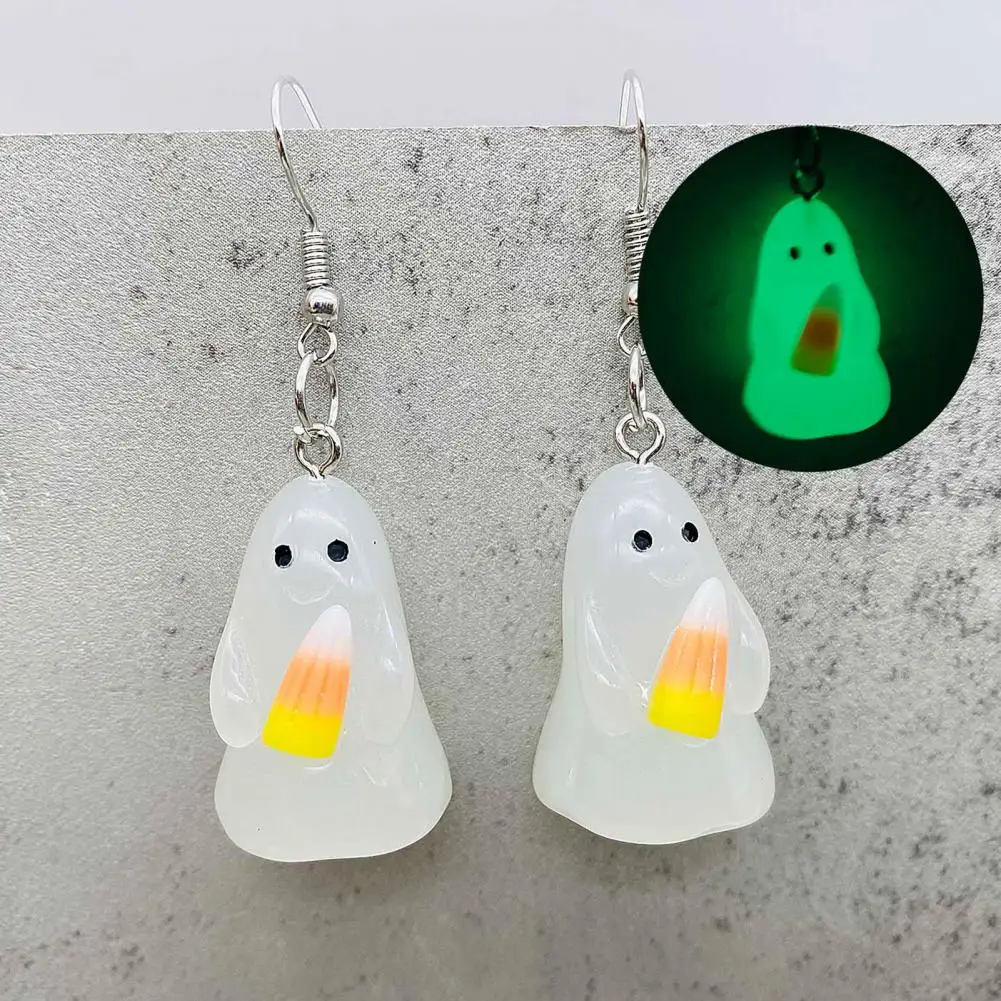 Ghostly Glow Accessoires Glow Dark Ghost Sieraden Ghost Sieraden Set Voor Halloween Glow-In-The-Dark Ketting Oorbellen Met Schattige