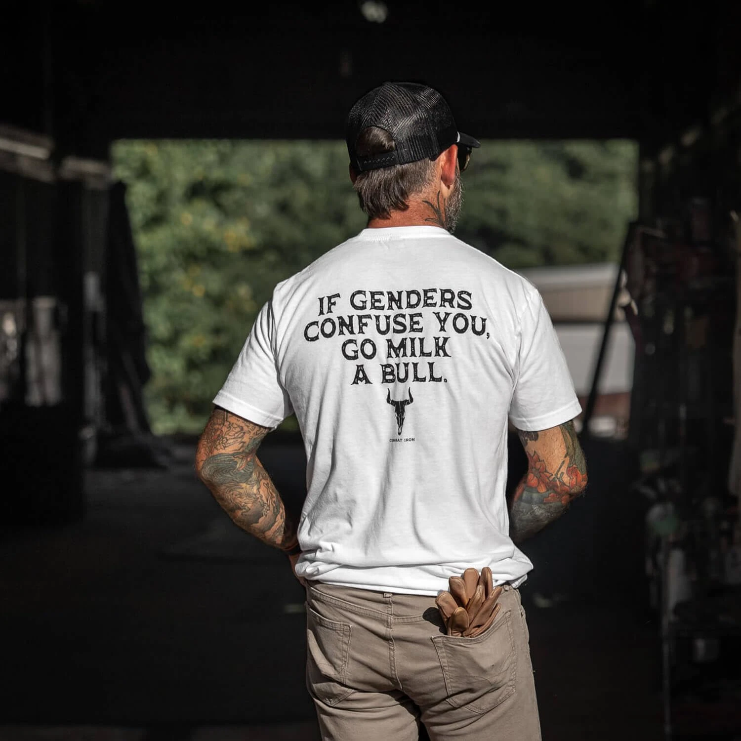 White If Genders Confuse You Military Training Tactics Graphic Tee Cotton Mens Womens T-Shirt Outdoor Top