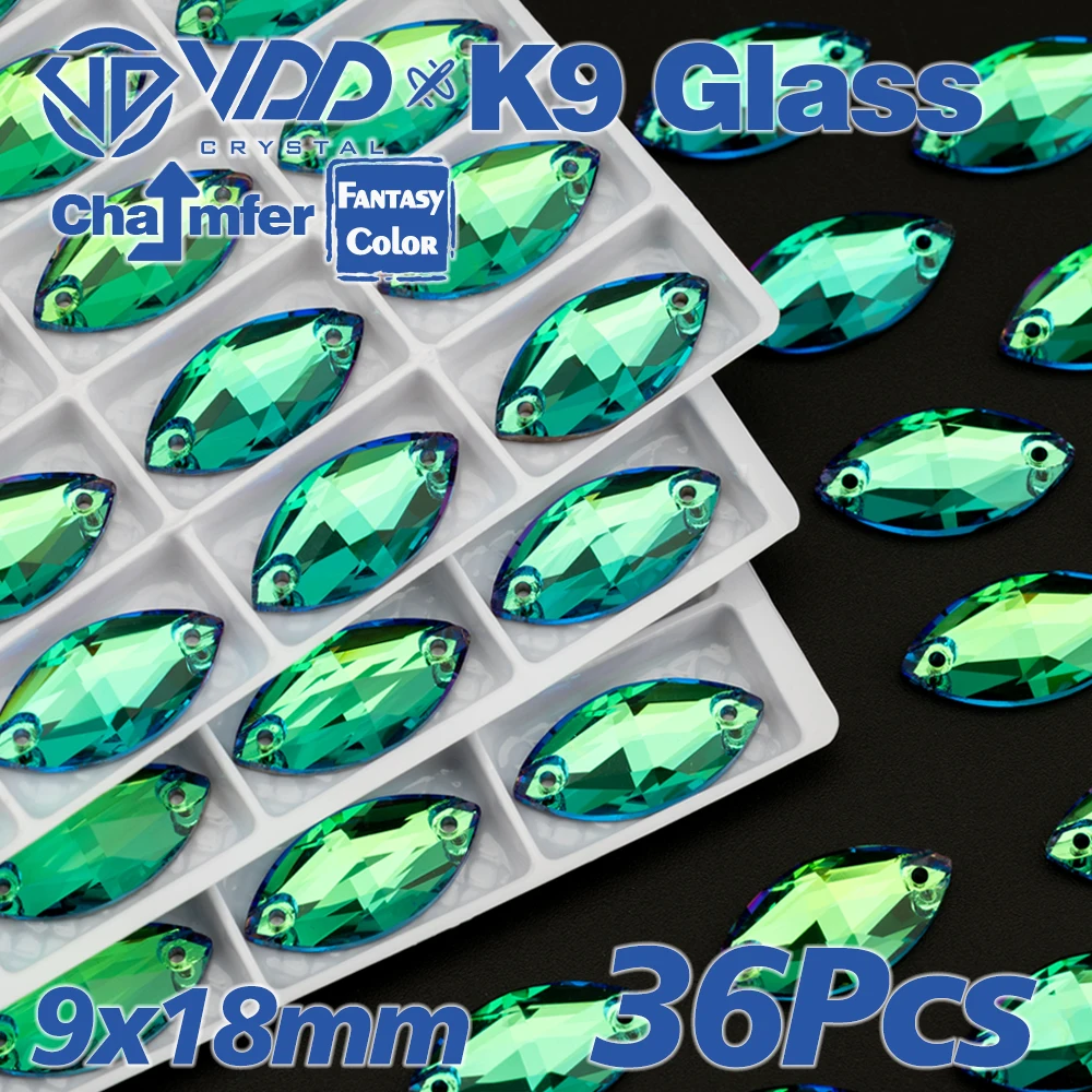 VDD S277 Luxuriöse grüne Top-Qualität AAAAA K9 Glas-Strasssteine zum Aufnähen, Kristalle, flache Rückseite, Strasssteine für Kleidungsdekorationen – Detail 8