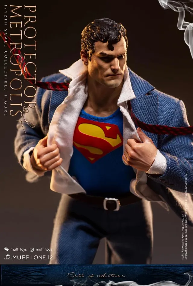 EN STOCK MUFF TOYS figura de acción a escala 1/12 Superman Clark Kent Guardianes de Metropolis Anime Hero 6 pulgadas hombres soldado modelo regalo