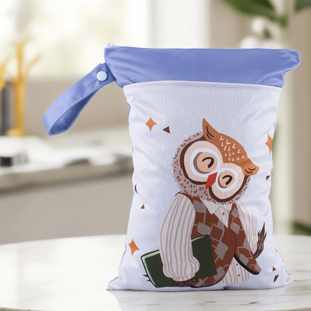 BIAI Renewab Wet Storage Bag Washable Diaper Nappy Bag Waterproof Beach Bag Double Pocket with Zippers Travel Makeup Storage Bag