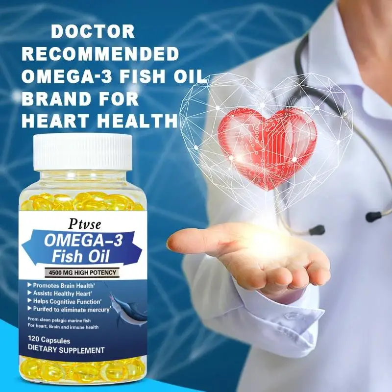 Fish Oil Omega 3 - Holistic Health Supplement - Immune System Health Supplement 4500mg Easy to Swallow