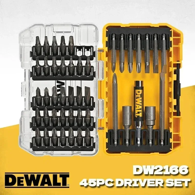 

DEWALT DW2166 45-Piece Screwdriver Bit Set Steel Hex Shank Phillips Slotted Square Double-ended Bits Power Tool Accessories