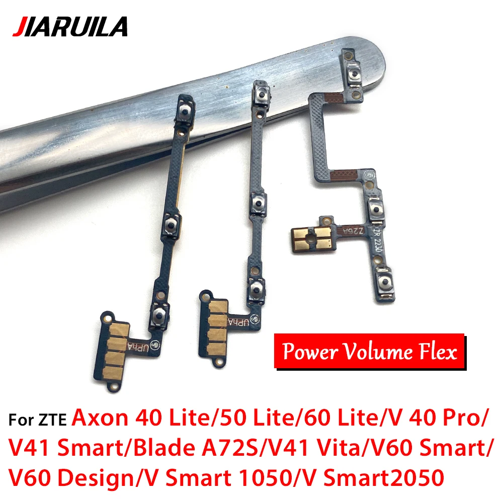 

For ZTE Axon 40 Lite V Smart 2050 V41 Smart V60 Design V40 Pro V41 Side Button Switch Volume Key Power On Off Flex Cable Parts