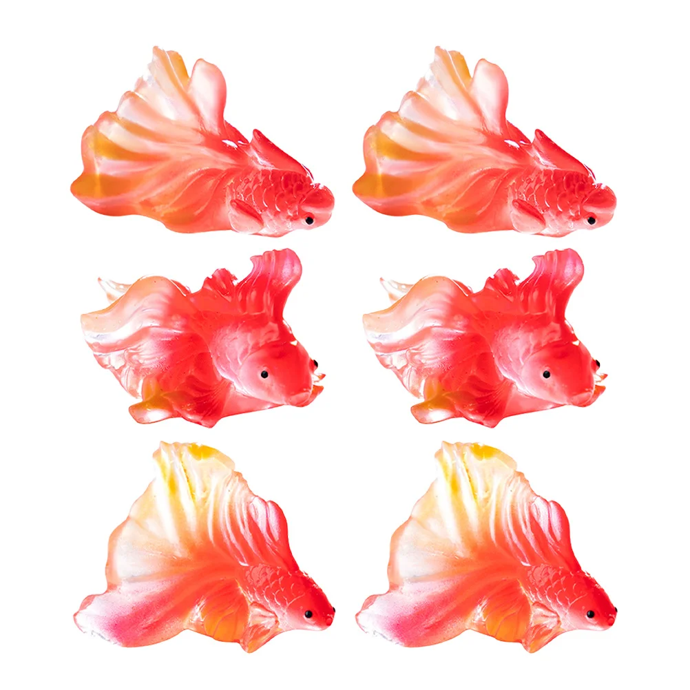 

6Pcs Realistic Resin Goldfish Statues for Micro Landscapes Garden Aquarium Decorations Tiny Fish Ornaments for Fairy Gardens