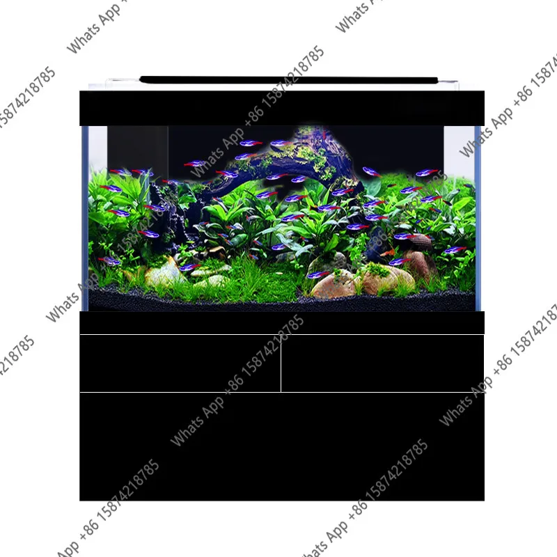 

Rt Fish Tank Living Room Desktop Ecological Landscaping Water-free Household Bottom Filter Fish Tank Integrated Ultra-white Glas