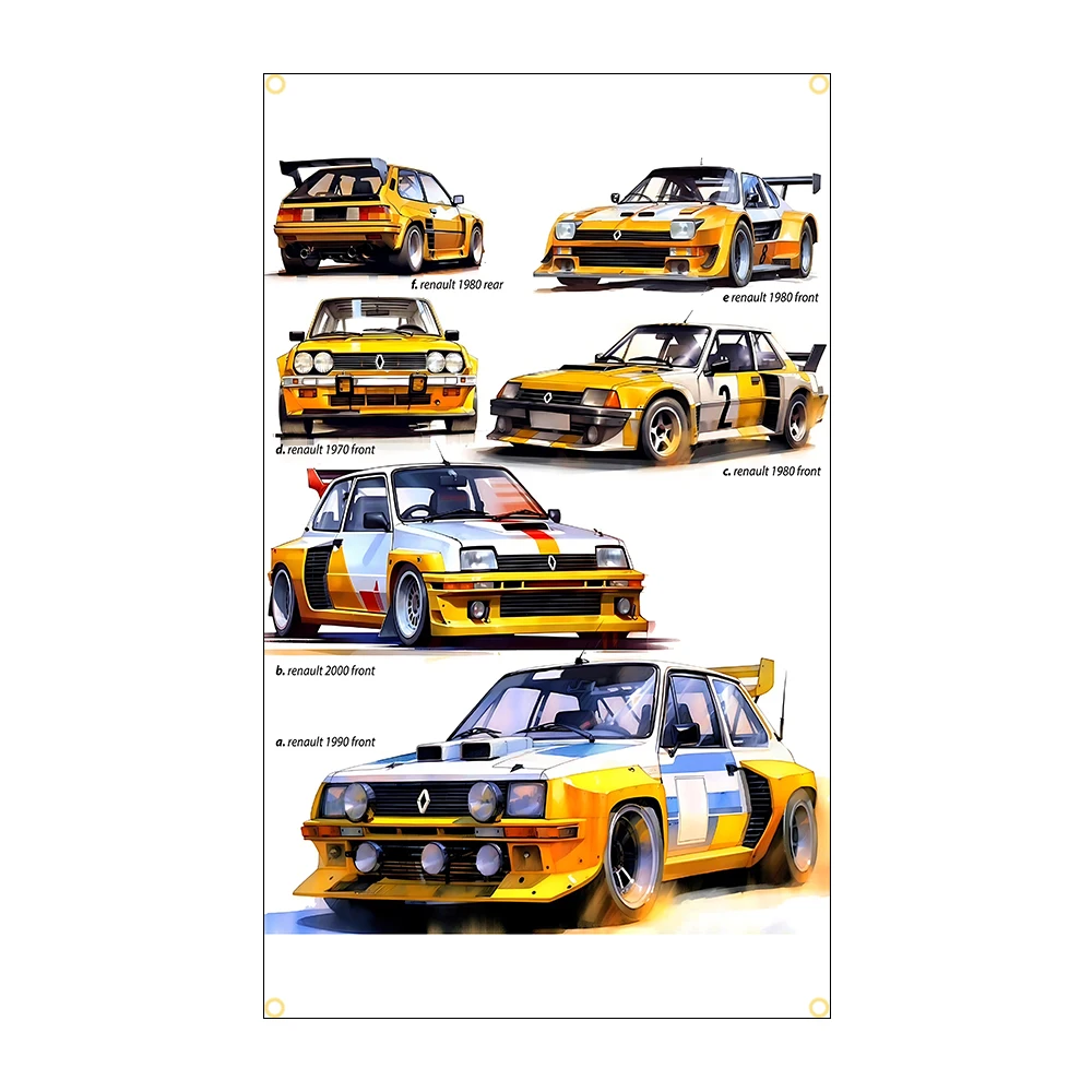 R Racing Car Flag Polyester Printed Car Poster - 60x90cm/90x150cm Banner for Room And Outdoor Decor