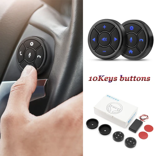 Control remoto inalámbrico para coche, 10 teclas, controlador de Radio para volante, Android, sonido de larga distancia, Control Multimedia, botones inteligentes