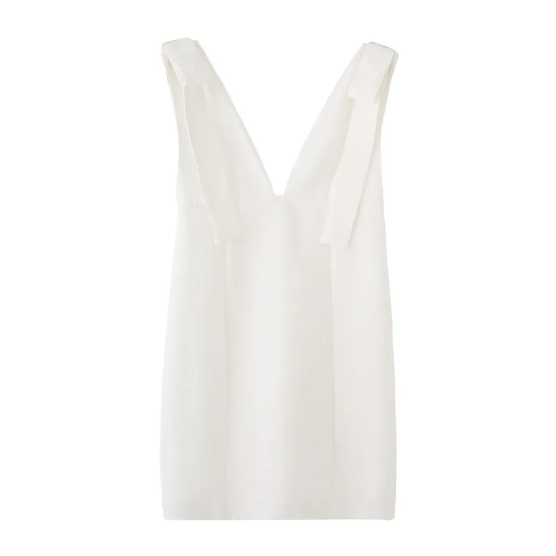 

TRAFZR Women's Stylish Party Dresses Sleeveless Bodycon Cocktail Dress Deep V Neck Bow Detail Evening Gown