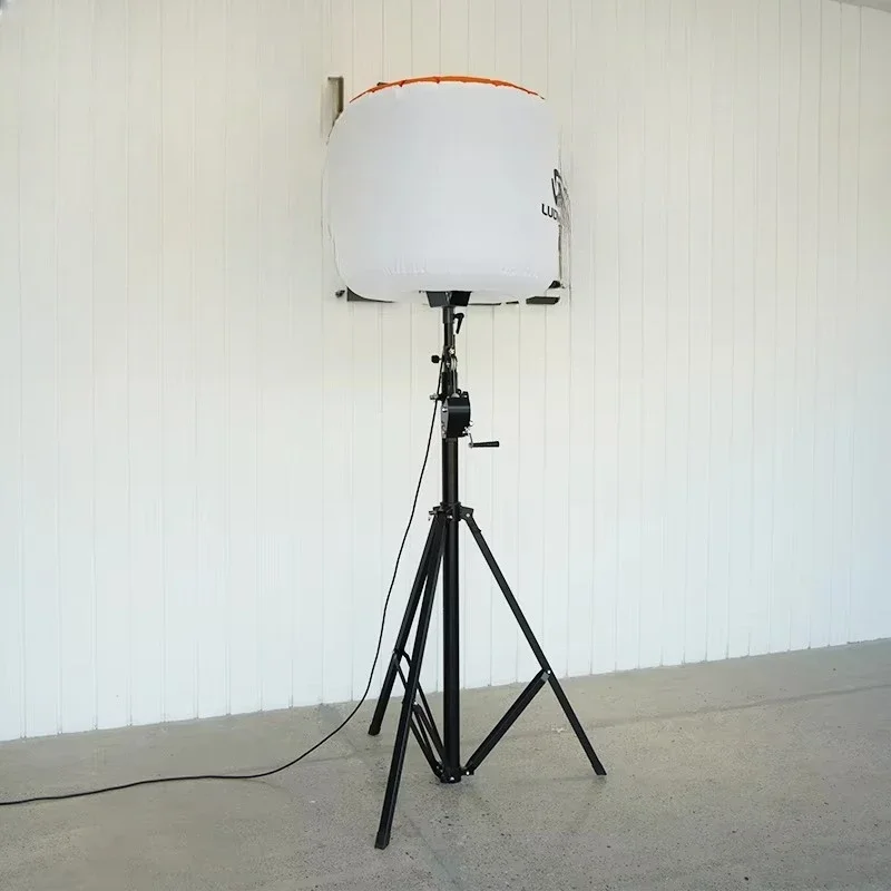 Manual Crank Telescopic Mast Light for Construction LED Balloon Lighting Tower Area Scene Move Tripod Manual Lift
