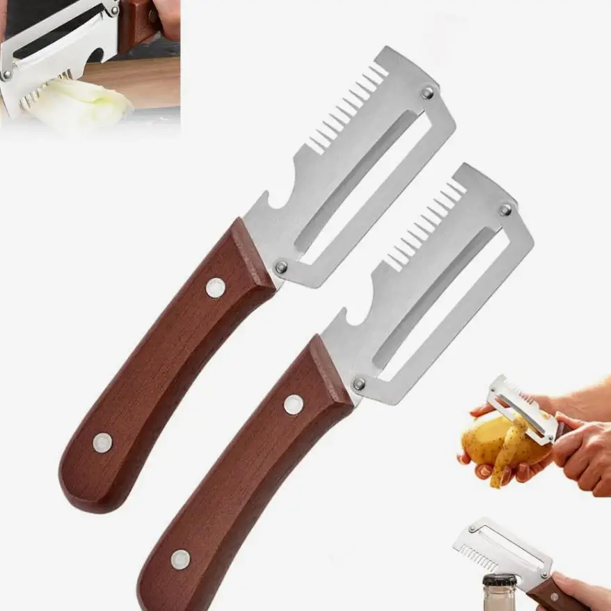 2pcs 3 In 1 Egetable Peeler With Bottle Opener Multi-functional Peeler Kitchen Gadgets Tool Peeling Potato Carrot Fruit Slicer