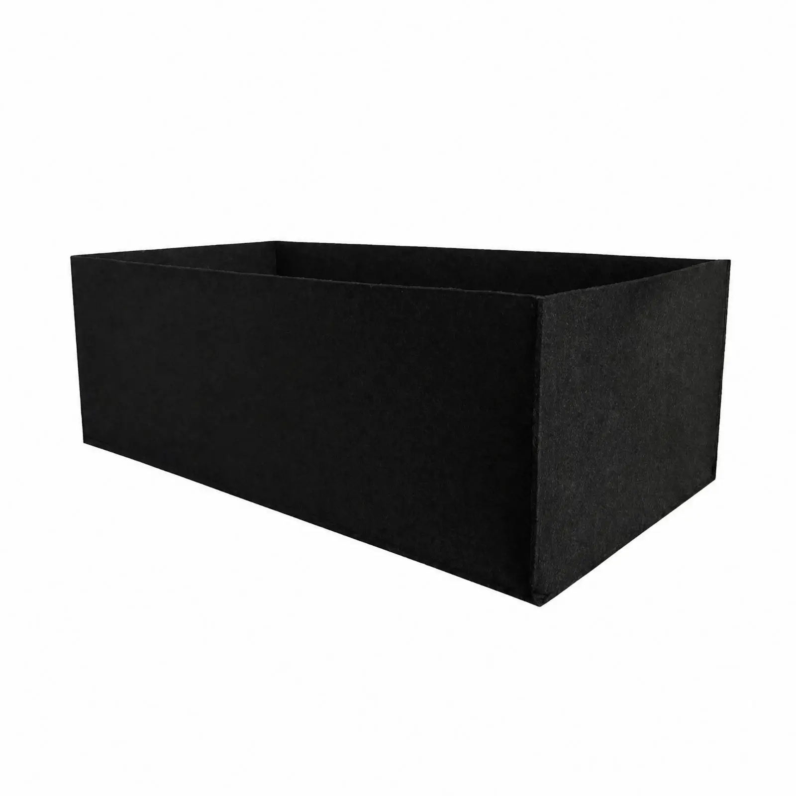 Nonwoven Material Planter Box Liner Black Rectangular Planter Liner with Open Top Water-Resistant Breathable