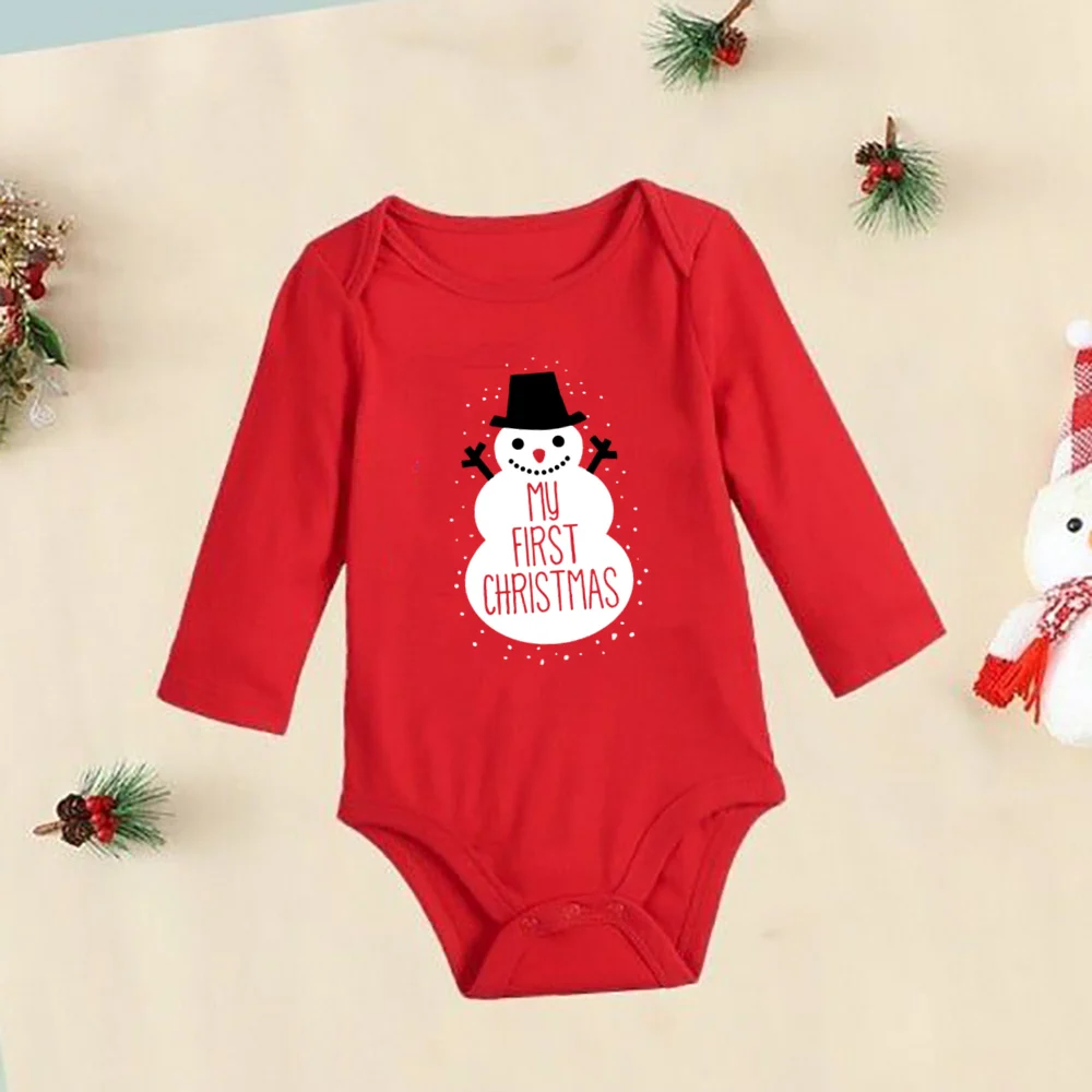 My 1st Christmas Baby Xmas Clothes Newborn Infant Santa Christmas Cotton Romper Cute Boy Girl New Year Xmas Winter Clothing