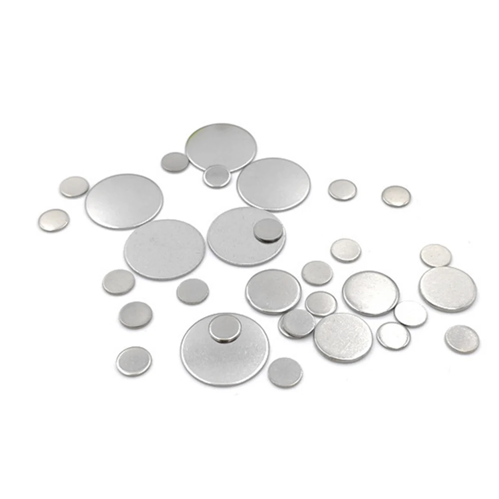 Stainless Steel Flat Round No Hole Blank Stamping Tag Coin DIY For Women Earring Bracelet Necklace Jewelry Making Accessories