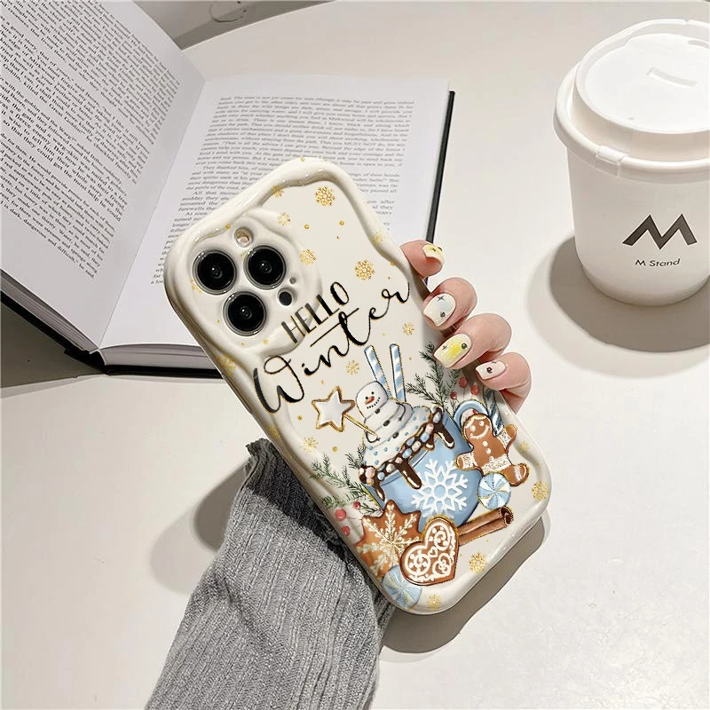 الشتاء ندفة الثلج الساخن شرب جراب هاتف ل Xiaomi 13 لايت 5G 14T برو 15 14 13 12 12T 11 للصدمات لينة سيليكون الغطاء الواقي