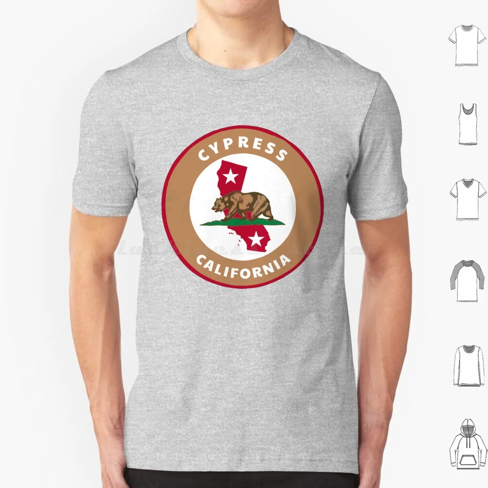 Cypress California State Flag Badge Roundlet Ca Pride T Shirt Big Size 100% Cotton Cypress Cypress Souvenirs Cypress Cypress
