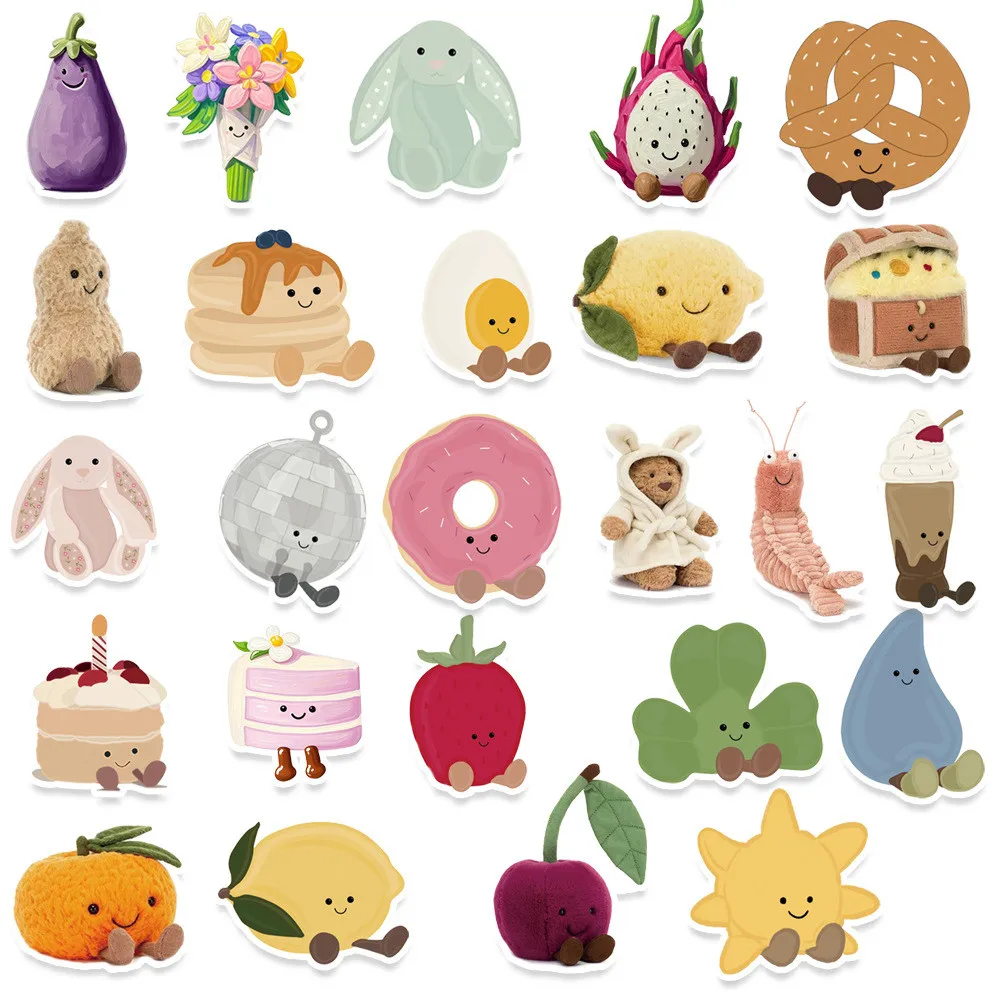 50 قطعة من ملصقات Jellycat - تصميم واقعي فريد من نوعه للدمية وكابيبارا، ديكور جرافيتي DIY للجيتار، دفتر الملاحظات (متجر Anime Worlds)