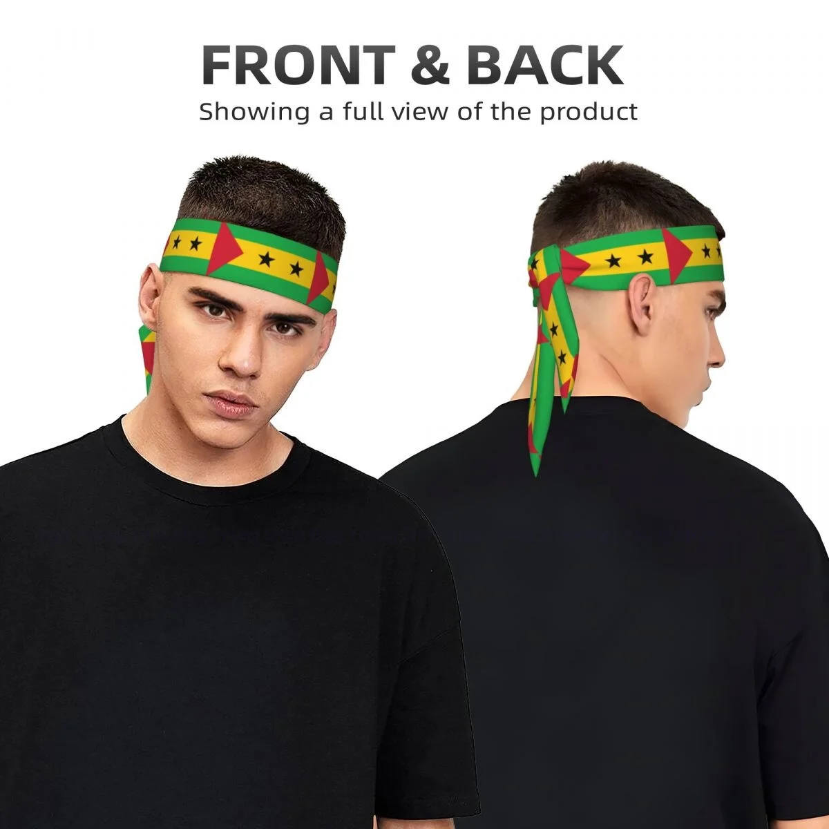 Sao Tome Flag Sweatband Bandanas Hairband Head Tie Sports Headband Hair Accessories