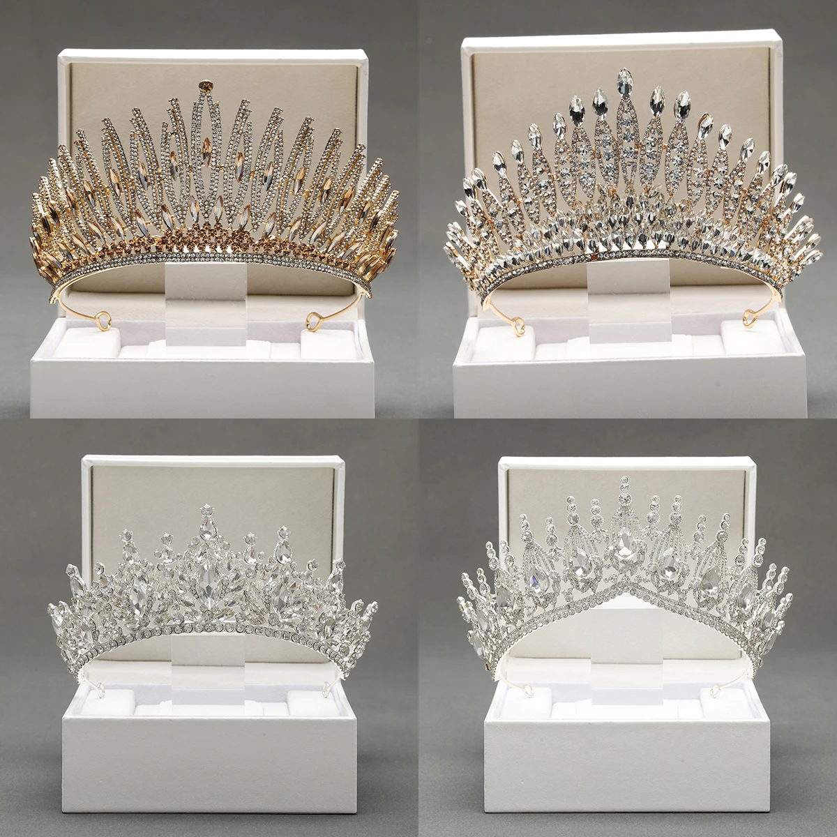 

Itacazzo bridal headwear crown beauty pageant large Tiaras suitable for women's birthdays parties Excluding box props