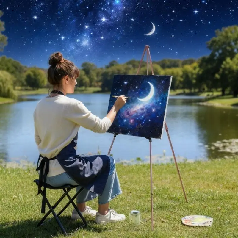 حامل لوحة معدنية قابل للطي مع إطار صلب وتصميم عملي مثالي لفصول الفن والرسم في الهواء الطلق Y3ND