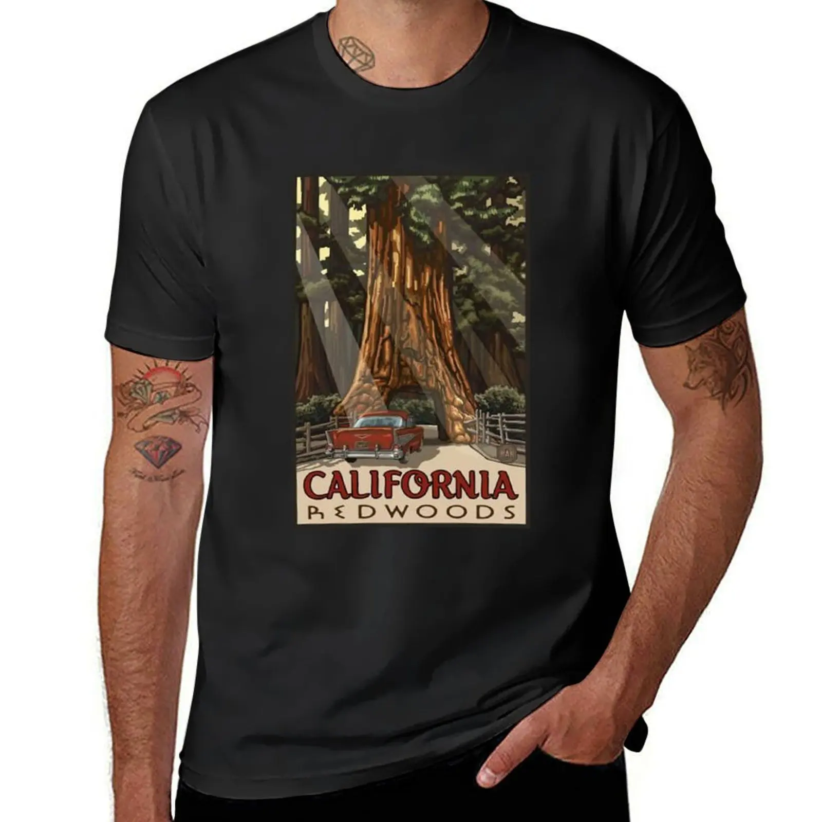 Redwood National Park California Vintage Travel Decal T-Shirt anime clothes new edition mens clothes