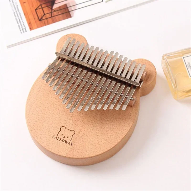 Solid Wood Panel Type Kalimba 17 Tone Electric Box Mbira 21 Keys Round Thumb Piano Keyboard Instruments Gift For Children Adult